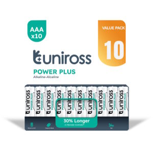Uniross Power Plus AAA / LR3 Standardbatterier 1100mAh, 10 stk.