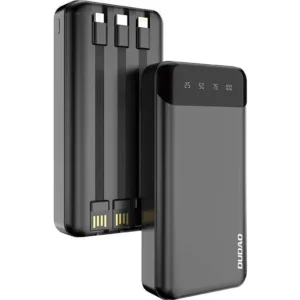 Dudao K6Pro+black powerbank 20000mAh 10Watt 3xcables sort